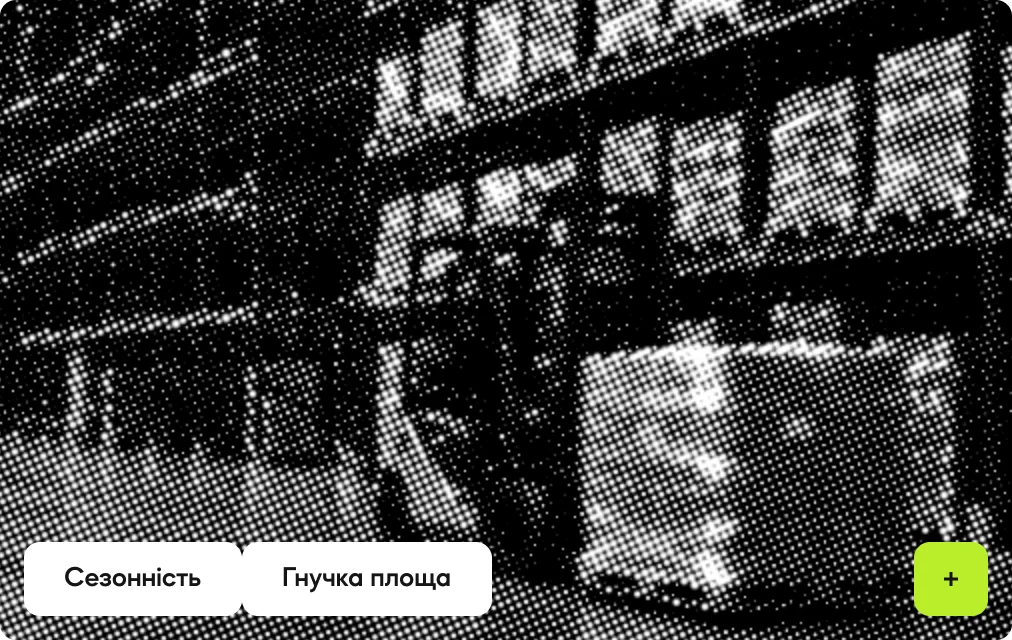 Стелажі складу, заповнені під сезонний пік